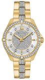 Bulova Crystal Collection Silver Crystal Dial Gold Steel Strap Watch for Women - 98L228