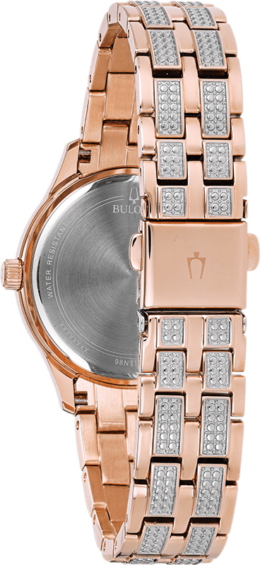 Bulova Crystal Collection Silver Crystals Dial Two Tone Steel Strap Watch for Women - 98L235