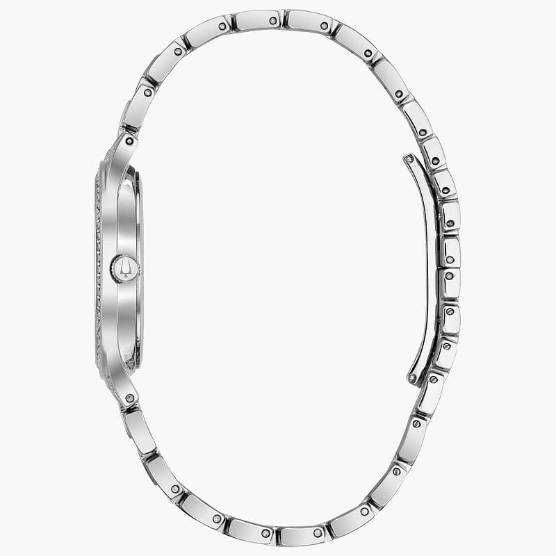 Bulova Crystal Collection Silver Dial Silver Steel Strap Watch for Women - 96L243