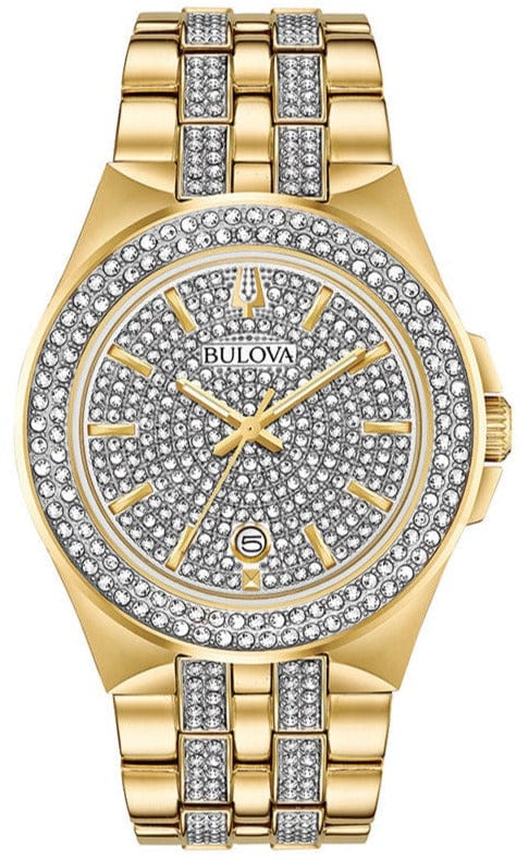 Bulova Crystal Collection Silver Dial Two Tone Steel Strap Watch for Men - 98K102