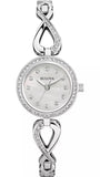 Bulova Crystals Quartz Mother of Pearl Dial Silver Steel Strap Watch for Women - 96X129