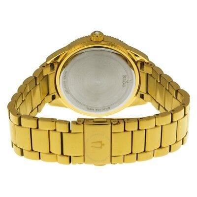 Bulova Multi Function Gold Dial Gold Steel Strap Watch for Women - 97N102