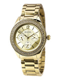 Bulova Multi Function Gold Dial Gold Steel Strap Watch for Women - 97N102