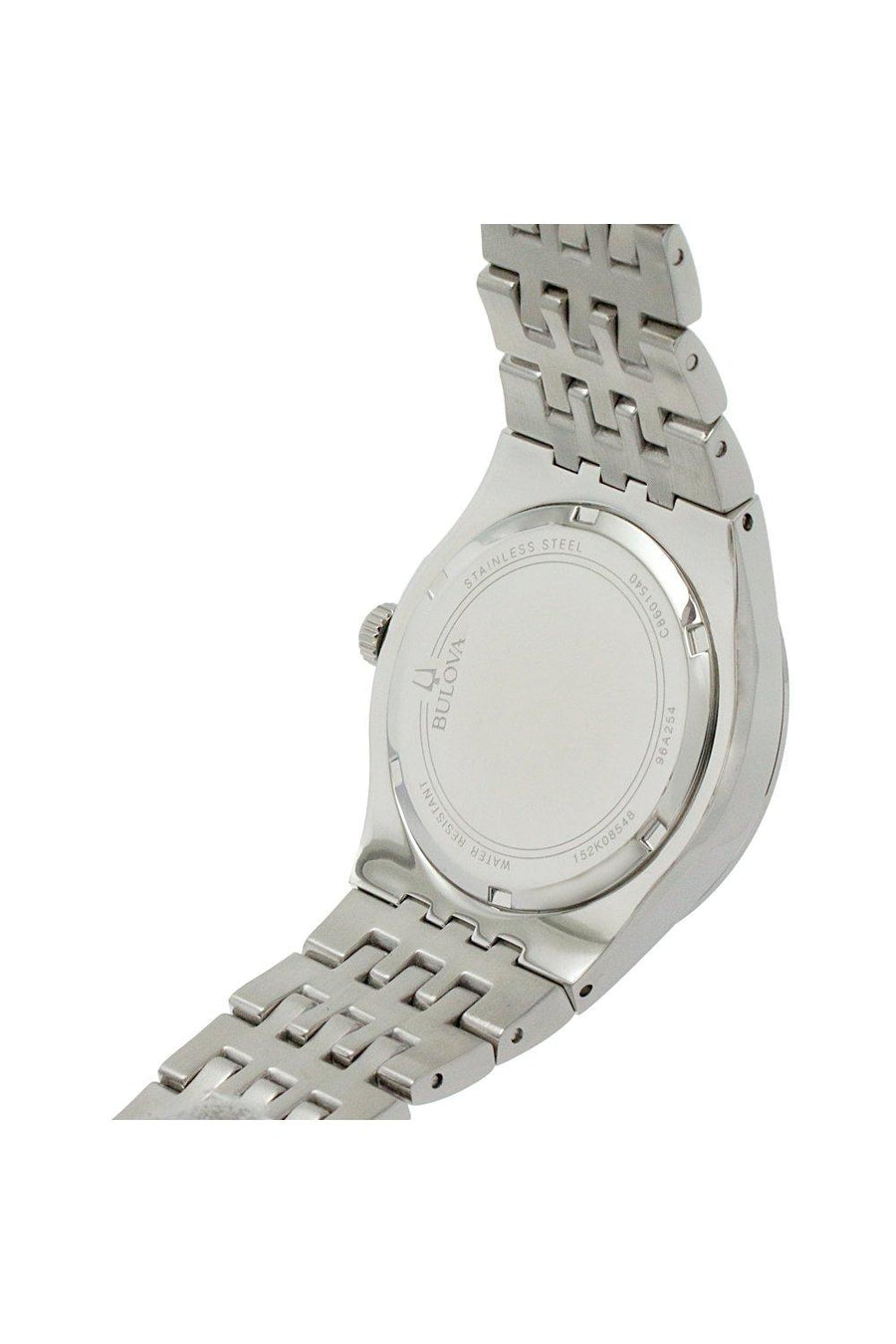 Bulova Phantom Baguette Crystal Blue Dial Silver Steel Strap Watch for Men - 96A254