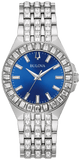 Bulova Phantom Baguette Crystal Blue Dial Silver Steel Strap Watch for Men - 96A254