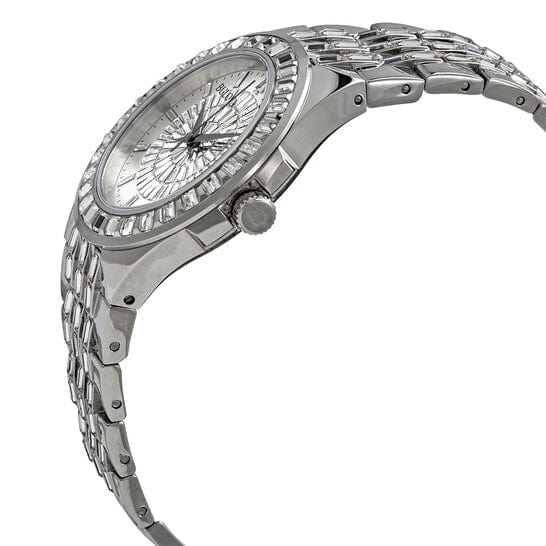 Bulova Phantom Crystal Silver Dial Silver Steel Strap Watch for Men - 96A236