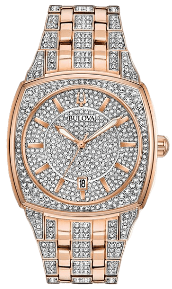 Bulova Phantom Crystal Silver Dial Two Tone Steel Strap Watch for Men - 98B324