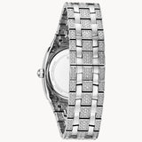 Bulova Phantom Swarovski Crystal Pave Silver Dial Silver Steel Strap Watch for Men - 98B296