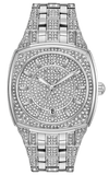 Bulova Phantom Swarovski Crystal Pave Silver Dial Silver Steel Strap Watch for Men - 98B296