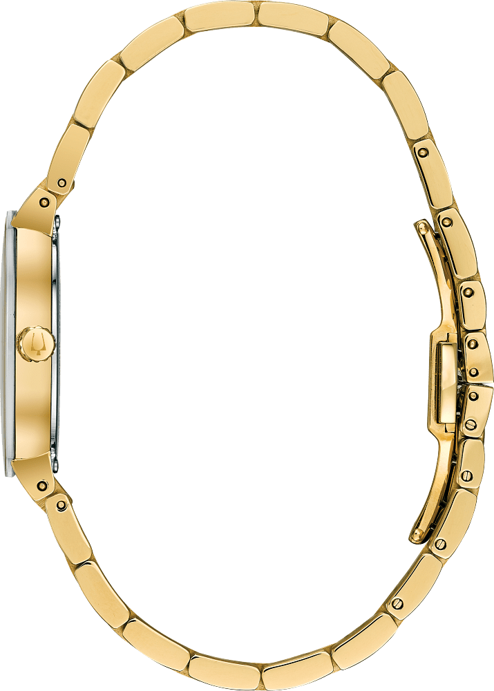 Bulova Phantom White Dial with Swarovski Baguettes Rose Gold Steel Strap Watch for Women - 98L268