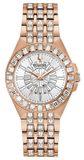 Bulova Phantom White Dial with Swarovski Baguettes Rose Gold Steel Strap Watch for Women - 98L268
