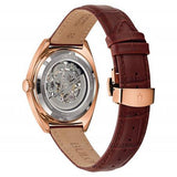 Fossil Townsman Automatic Skeleton White Dial Brown Leather Strap Watch for Men - ME3078