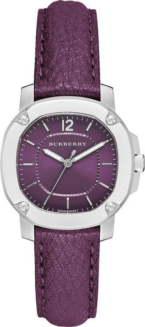 Burberry Brit The Britain Maroon Dial Maroon Leather Strap Watch for Women - BBY1714