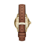 Burberry The Classic Champagne Gold Dial Brown Leather Strap Watch for Women - BU10101