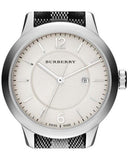 Burberry Classic Stone Silver Dial Horseberry Black Leather Strap Watch for Women - BU10103