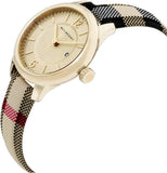 Burberry Classic Champagne Gold Dial Horseferry Leather Strap Watch for Women - BU10104