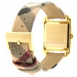 Burberry Nova Gold Tone Square Dial Leather Strap Watch for Women - BU1582