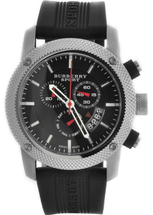 Burberry Endurance Sport Chronograph Black Dial Black Rubber Strap Watch for Men - BU7700