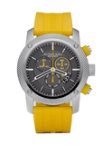 Burberry Sport Chronograph Grey Dial Yellow Rubber Strap Watch for Men - BU7712