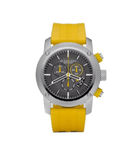 Burberry Sport Chronograph Grey Dial Yellow Rubber Strap Watch for Men - BU7712