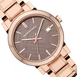 Burberry The City Light Brown Dial Rose Gold Steel Strap Watch for Women - BU9005