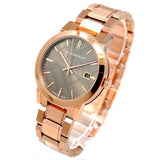 Burberry The City Light Brown Dial Rose Gold Steel Strap Watch for Women - BU9005