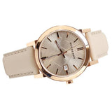 Burberry The City Beige Dial Brown Leather Strap Watch for Women - BU9014