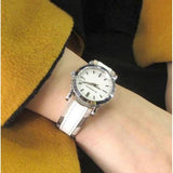 Burberry The City Silver Dial White Leather Strap Watch for Women - BU9019