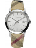 Burberry The City Silver Dial Brown Leather Strap Watch for Women - BU9025