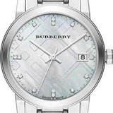 Burberry The City Diamonds Silver Dial Silver Steel Strap Watch for Women - BU9125