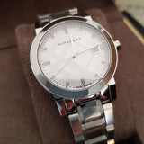 Burberry The City Diamonds Silver Dial Silver Steel Strap Watch for Women - BU9125