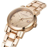 Burberry The City Diamonds Rose Gold Dial Rose Gold Steel Strap Watch for Women - BU9126