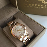 Burberry The City Diamonds Rose Gold Dial Rose Gold Steel Strap Watch for Women - BU9126