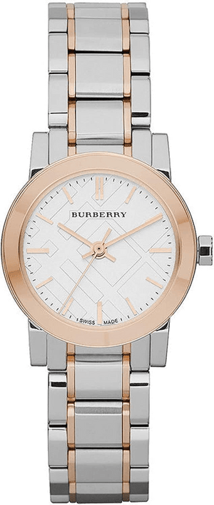 Burberry The City Silver Dial Two Tone Steel Strap Watch for Women - BU9205