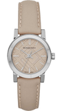 Burberry The City Beige Dial Beige Leather Strap Watch for Women - BU9207