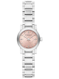 Burberry The City Diamonds Pink Dial Silver Steel Strap Watch for Women - BU9223