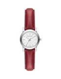 Burberry The City Silver Dial Red Strap Watch for Women - BU9232