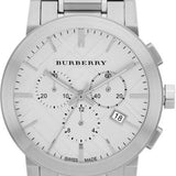 Burberry The City Chronograph Silver Dial Silver Steel Strap Watch for Men - BU9350