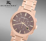 Burberry The City Grey Dial Rose Gold Steel Strap Watch for Men - BU9353