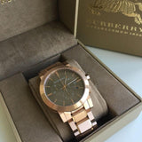 Burberry The City Grey Dial Rose Gold Steel Strap Watch for Men - BU9353