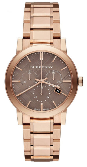 Burberry The City Grey Dial Rose Gold Steel Strap Unisex Watch - BU9754