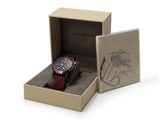 Burberry The City Chronograph Black Dial Red Rubber Strap Watch For Men - BU9805