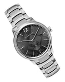 Burberry The Classic Round Black Dial Silver Steel Strap Watch for Men - BU10005