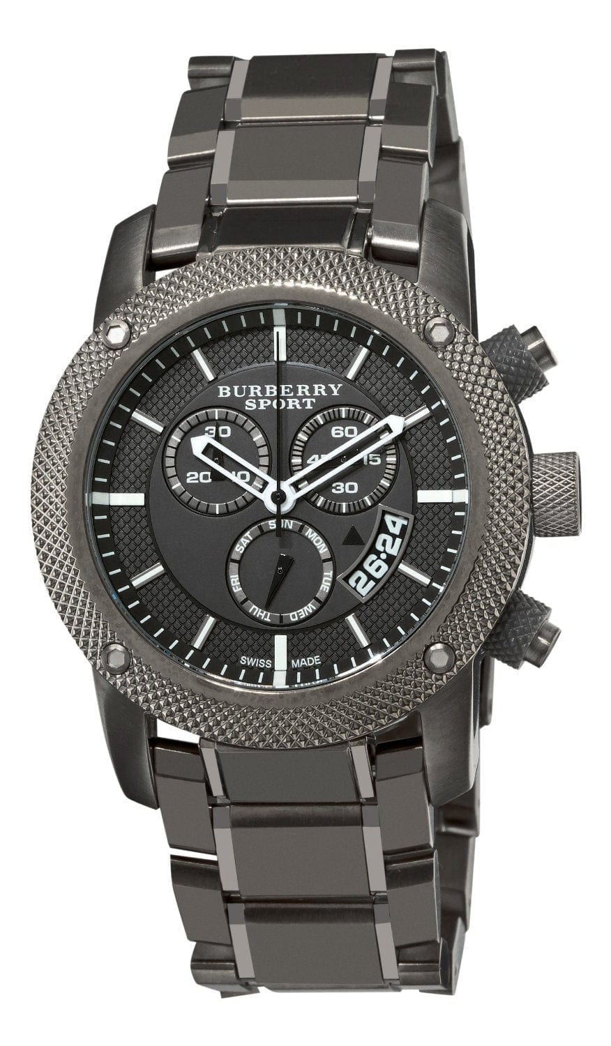 Burberry Chrono Sport Brown Dial Brown Steel Strap Watch for Men - BU7716