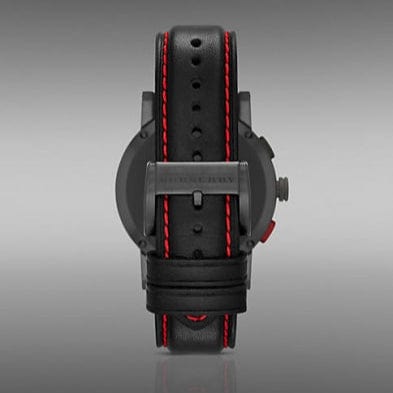 Burberry City Chronograph Black Dial Black Leather Strap Watch for Men - BU9803