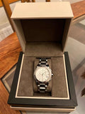 Burberry City Chronograph White Dial Silver Steel Strap Watch For Women - BU9700