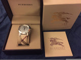 Burberry The City Chronograph White Dial Haymarket Leather Strap Watch For Men - BU9360