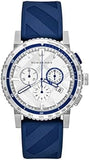 Burberry City Sport Chronograph White Dial Blue Rubber Strap Watch For Men - BU9808