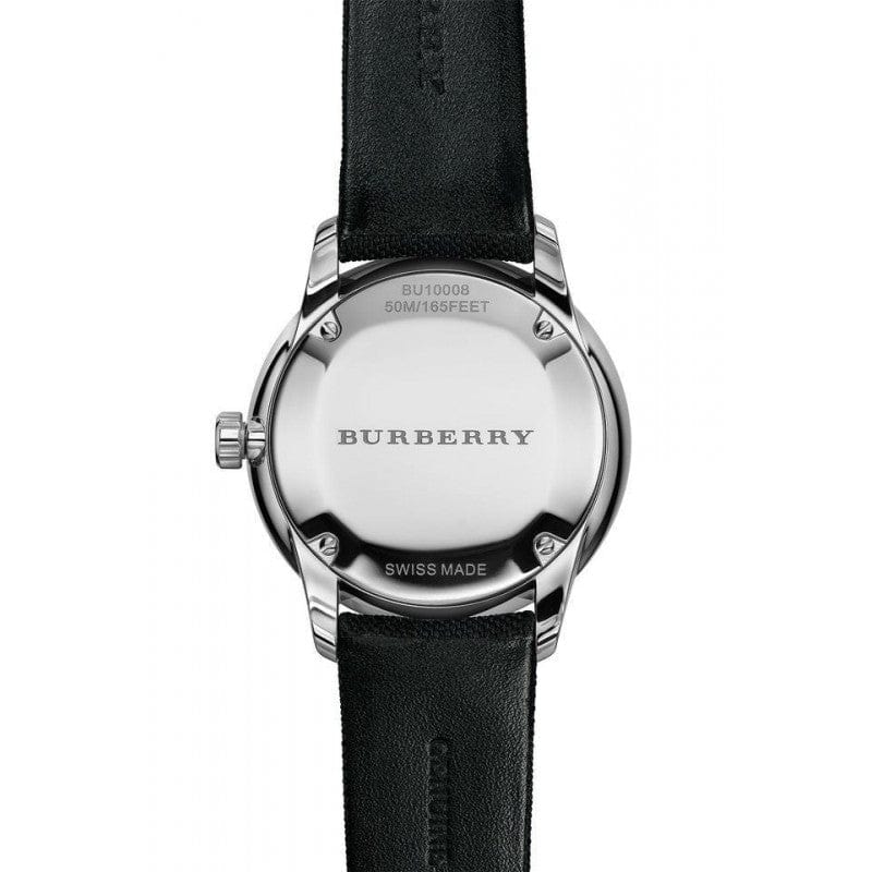 Burberry Classic Round Cream Dial Black Leather Strap Watch for Men - BU10008