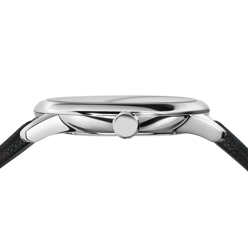 Burberry Classic Round Cream Dial Black Leather Strap Watch for Men - BU10008